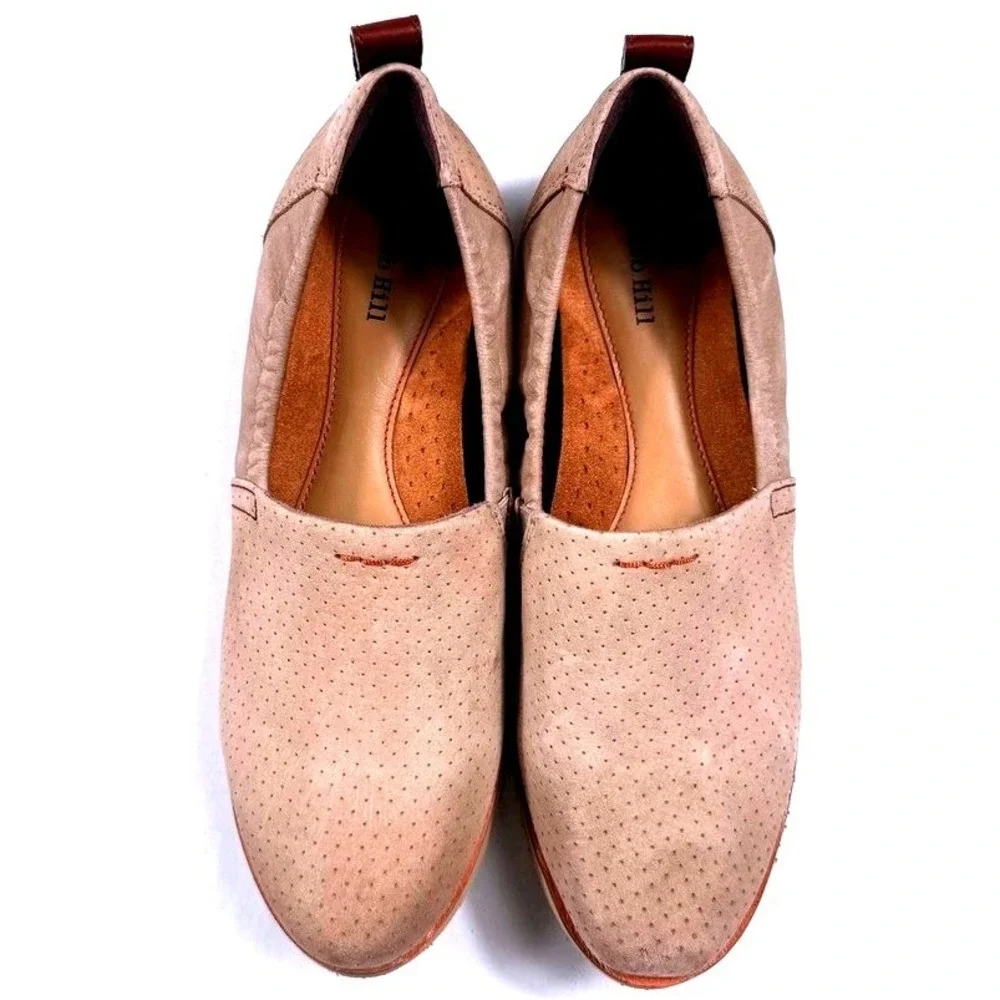 Cobb Hill Paulette Taupe Leather Perforated Slip‎ On Loafers CI1782 Womens 7.5 M
